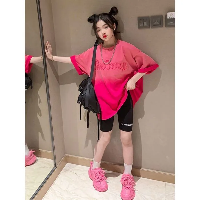 Ice%20silk%20girl%20gradient%20T-shirt%20skirt%20mid-length%20short-sleeved%20summer%20children's%20clothes%20children's%20fried%20street%20celebrity%20half-sleeved%20top%20-%20Image%206