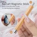 Wenefang 1pc Nail Art Nail Magnetic Stick Cat Eye Magnetic Rod Wooden Handle Fashion Cylindrical UV Gel Magnet Tools Double End Nail Design Tools. 