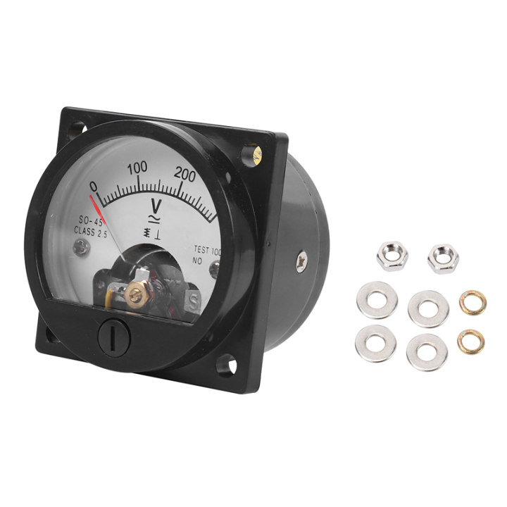 6X AC 0-300V Round Analog Dial Panel Meter Voltmeter Gauge Black