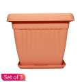 Bagmati Flower Pot (Gamala) With Plate (Set of 3) 10 Inch. 