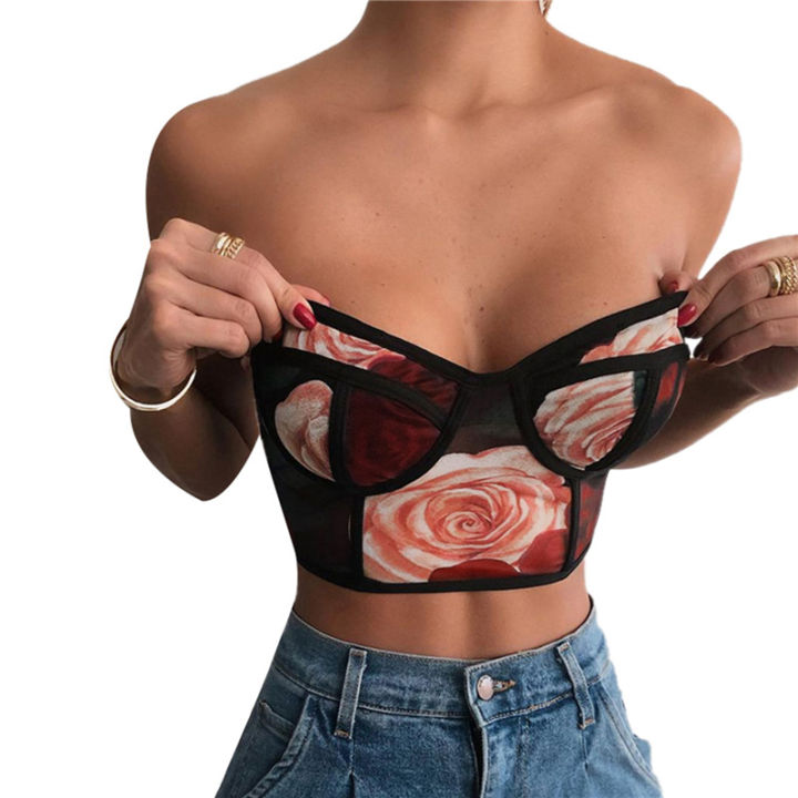 Sun%20Tight%20Upper%20Collar%20V%20Summer%20Vest%20Classification%20Hot%20%E3%80%90%E3%80%912021%20Women's%20Fashion%20Luxury%20Rose%20Print%20Suspenders%20Open%20Back%20Exposed%20Navel%20Suspenders%20Casual-top%20-%20Image%202