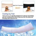 Kqueebee 1 Pairs Unisex Arm Cooling Sleeves UV Protection Arm Sleeves for Men&Women,for Running, Cycling, Hiking, Golf(White). 