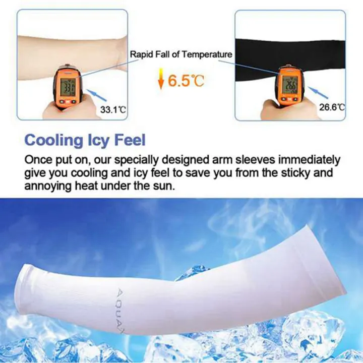 Kqueebee%201%20Pairs%20Unisex%20Arm%20Cooling%20Sleeves%20UV%20Protection%20Arm%20Sleeves%20for%20Men&Women,for%20Running,%20Cycling,%20Hiking,%20Golf(White)%20-%20Image%205