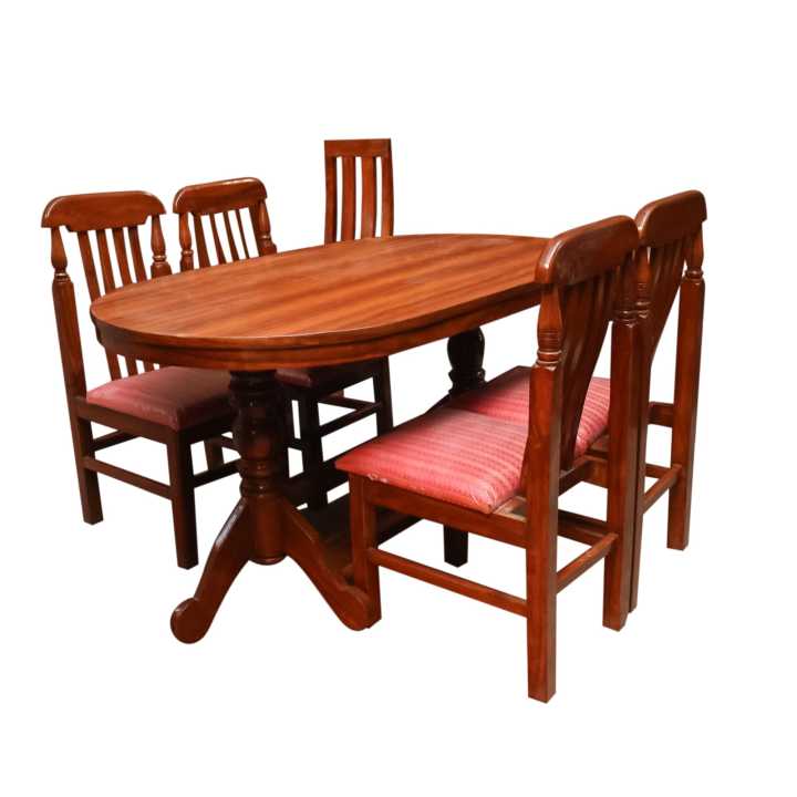 Dark%20Brown%20Color%20Wooden%20Oval%20Dining%20Table%20With%20Four%20Chair%20(60*36*30)%20-%20Image%204