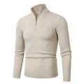 Autum Sweatwear Men's Warm Pullover Sweaters Solid Color Half Zipper Coats V-neck Long Sleeve Knitted Sweatshirts Winter Top. 