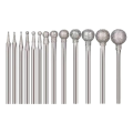 13 Pcs Ball Shape Diamond Burr Diamond Mounted Grinding Burs Stone Carving Set with 3/32 Inch Mandrel for Rotary Tools Easy Install. 