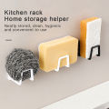 Kitchen Sponges Holder Rack Stainless Steel Adhesive Sink Sponges Drying Rack Wall Storage Holder Kitchen Organizer Hook Netiie. 