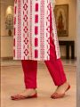 Premium Regal Prism Cotton Suit – Red & Mustard (3 PC) By Noor Fashion Nepal. 