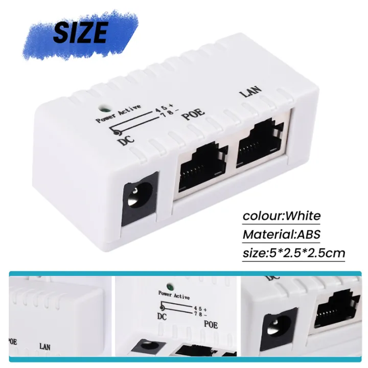 Poe%20Poe%20Injector%20Rj45%20Dc%205.5Mm%20x%202.1Mm%20Adapter%20Connector(White)%20-%20Image%202