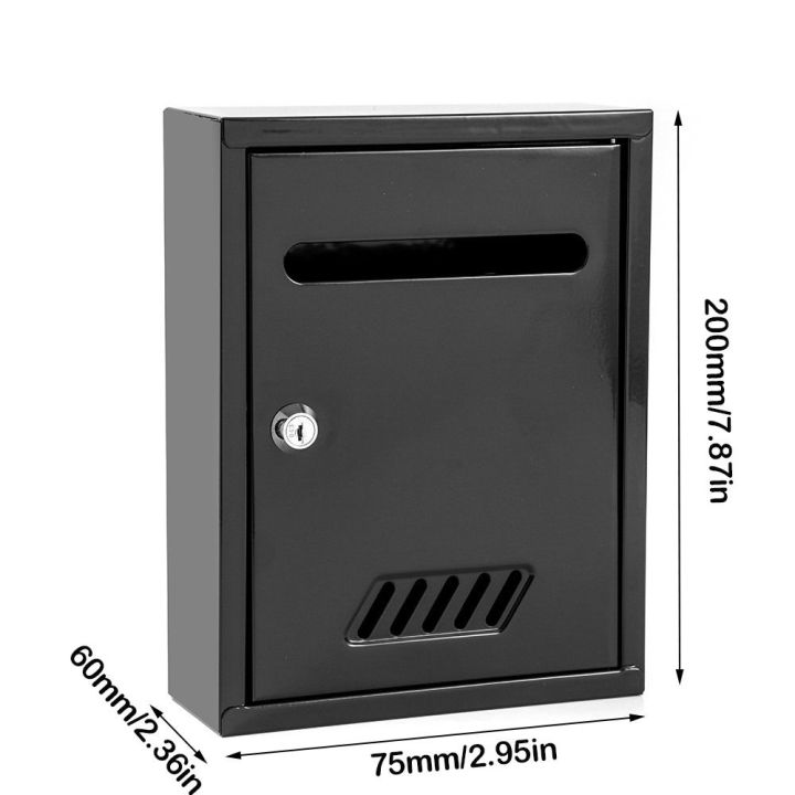 Large Capacity Wall Mounted Mailbox Letter Box with Lock Waterproof Vintage Mount Mailbox Easy To Install Metal Newspaper Holder Box for School Outdoor Street House