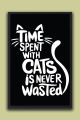 3 Piece Cat Wall Art Set – Funny Cat Quote Black & White Decorative Posters | One Piece Frame. 
