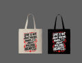 Love Quote Printed Cotton Tote Bag –  Black &  White. 