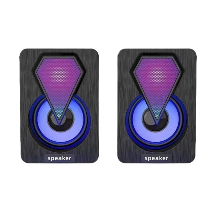 Mini RGB Speaker for PC Laptop Gaming Computer Speaker - Black