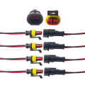 NAMUNY 10 Pair 2 Pin Way Waterproof Electrical Wire Connector Plug Set Car Connectors with Cable for Motorcycle, Scooter Marine. 