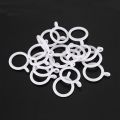 40X White 25mm Inner Plastic Curtain Rings. 