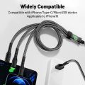 3 in 1 100W Fast Charging Data Cable Automatic Switch Off System. 
