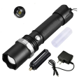 500 Lumens 3 Modes  XPE Led Powerful Zoom Rechargeable Tactical Torch. 