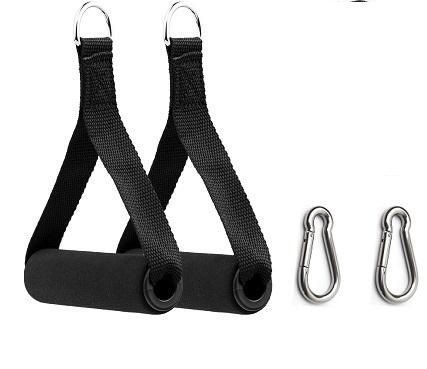 1Pair Gym Handle Extra Wide Foam Grips for Yoga Fitness Crossfit Lifting Pulling Workout Heavy Duty D-ring Pull Rope Accessories