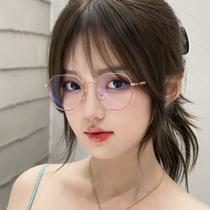 Classic elegant metal round frame blue light blocking glasses women's vintage computer gaming eye protection fashion eyewear
