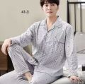 Men Pajama Set Print Sleepwear Loungewear Long Sleeve  Nightwear - Fashion | Pajamas For Men. 