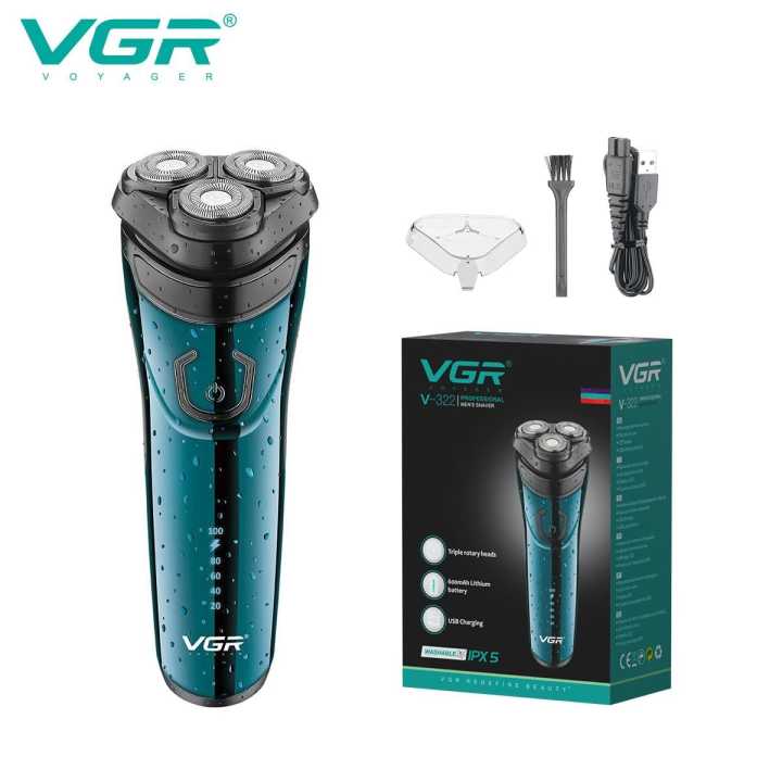 Rechargeable Wet And Dry Shaver Three Head Rotary Clean Shaver V-322