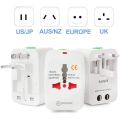 All in One Universal International Plug Adapter 2 USB Port. 
