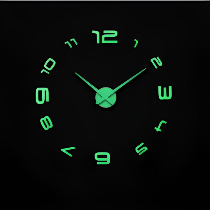 Unique Design Diy Wall Clock With Radium Glows In Night | Daraz.com.np