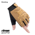 Wenefang 1Pair Kids Half Finger Cycling Gloves Non-Slip Fingerless Adjustable Mitten Shock-Absorbing Gloves for Boys Girls Fishing Biking. 