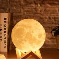 3D Moon Lamp Multi Colors Changing Touch Sensor Crystal Ball Moon Light with Wooden Stand. 