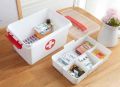 BB First Aid Kit Medical Box (30.5 x 20 x 16 cm)  Portable Double Layers Medical Box Rectangular Medicine Cabinet Household First Aid Kit Household Plastic Pill Storage Box with Detachable Tray and Handle. 