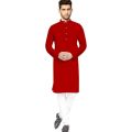 Red Pure Cotton Kurta Pajama Set For Men - Fashion | Kurtha For Men | Pajama Set For Men | Men'S Wear. 