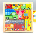 [16.6 x 16.6 cm] 12 Pieces 3D WOODEN Shapes Stacking Square Puzzle, Early Learning & Education Cognition Toys Jigsaw Montessori Puzzles for Kids in Various Designs MINICO MI-044. 