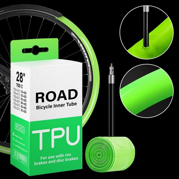 700C 700 X 18 23 25 28 30 32 High Quality CYCLAMI Bike TPU Inner Tube TPU Material 45mm/65mm/85mm Bike Inner Tube Stab-proof Ultralight Road Bicycle Tire