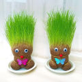 Room Decor Home Decoration Small Growing Grass Head Doll Plant Beautiful Children Gift Indoor Balcony Baby Pot Planters JINBING. 