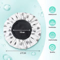 Shower Cap Terry Cloth Lined EVA Exterior Reusable Triple Layer Waterproof Large Bath Hair Cap For All Hair Hotel Travel Gener. 