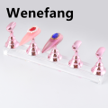 Wenefang 5Pcs Chess Borad Magnetic Nail Tips Practice Display Stand Set Acrylic New style Nail Art Holder UV Gel Polish Showing Shelf for Manicure. 