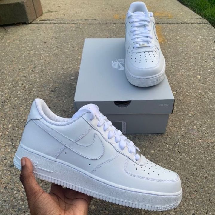 Air Force 1 Full White Premium Sneakers For Men.