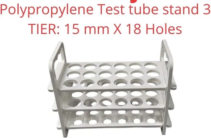 Polypropyline Test Tube Stand 3 Tier 15mmx18 holes(polypropylene)  - 1 piece stand