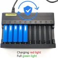 LED Display Smart Battery Charger - 10 Slots, AA/AAA NiMH Lithium Rechargeable Batteries. 