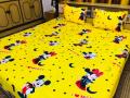 King Size Mickey Mouse Printed Bedsheet With 2 Pillowcover | Super Micro Vella Material Printed Bedsheet With 2 Pillow Cover. 
