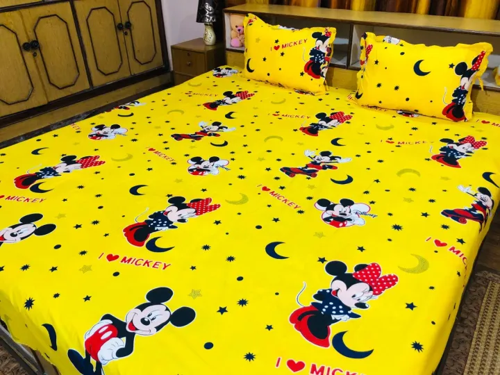 King%20Size%20Mickey%20Mouse%20Printed%20Bedsheet%20With%202%20Pillowcover%20%7C%20Super%20Micro%20Vella%20Material%20Printed%20Bedsheet%20With%202%20Pillow%20Cover%20-%20Image%203