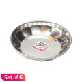 Steel Color Printed Small Plate 4.5 Inch-Set Of 6. 