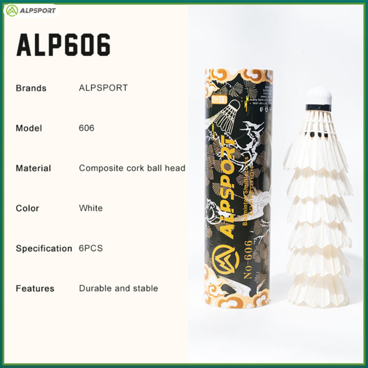Alpsport%20606%20Cloud%20Crane%20100%25%20Goose%20Feather%206%20Pcs%20Badminton%20Shuttlecock%20Amateur%20Training%20Original%20Ball%20Standard%20Quality%20Durable%20For%20-%20Image%208