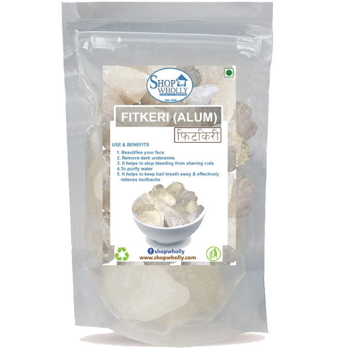ShopWholly Premium Fitkari (Alum) – 100% Natural Crystal Powder & Stone for Water Purification, Skin Care & Ayurvedic Uses –- 250Gm / 500 g