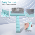 Firm Slicker Brush for Dogs- Extra Long Pin Slicker Brush for Large Dog Pet Grooming Wire Brush and Deshedding (Green). 