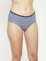 Clovia Navy & White Striped Mid Waist Hipster Panty with Inner Elastic - Cotton. 