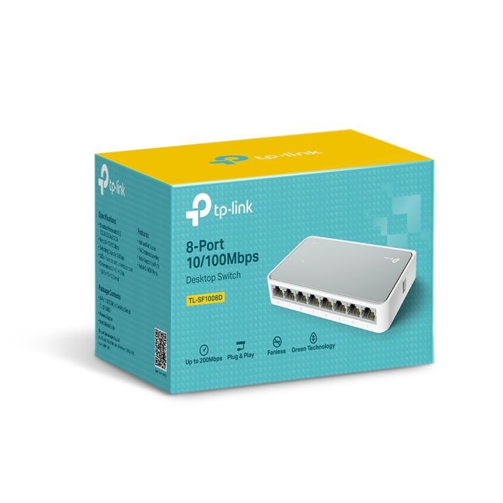 TP-Link%208%20Port%2010/100Mbps%20Fast%20Ethernet%20Switch%20%20Desktop%20Ethernet%20Splitter%20%20Ethernet%20Hub%20%20Plug%20and%20Play%20%20Unmanaged%20(TL-SF1008D),%20White%20-%20Image%202