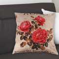 Vintage Floral/Flower flax Decorative Throw Pillow Case Cushion Cover Home Sofa Decorative(3 roses). 