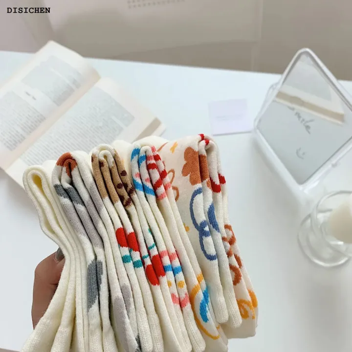 DISICHEN%20Profesional%20New%20Japanese%20Cute%20Cartoon%20Bear%20Girl%20Stockings%20Tide%20Tube%20Socks%20Candy%20Color%20Cotton%20Socks%20-%20Image%204