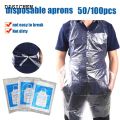 DISICHEN Fashion Apron 50/100Pcs Kids Adults Plastic Disposable Anti Oil Stain Cooking Painting Apron. 